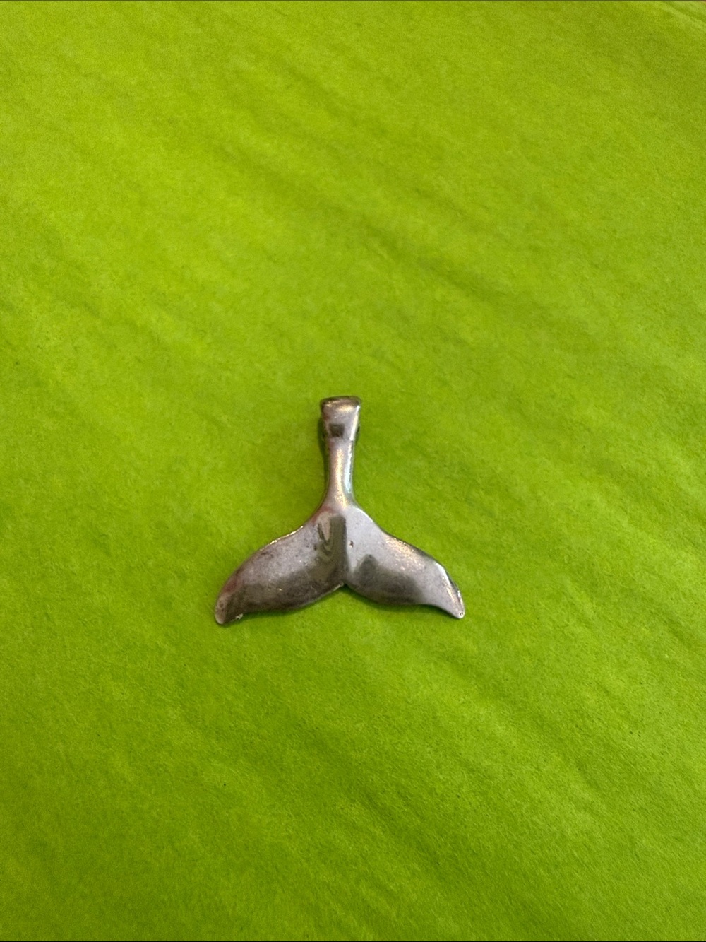 Sterling Silver SAVE THE WHALES Whale Tail Pendant - Silver